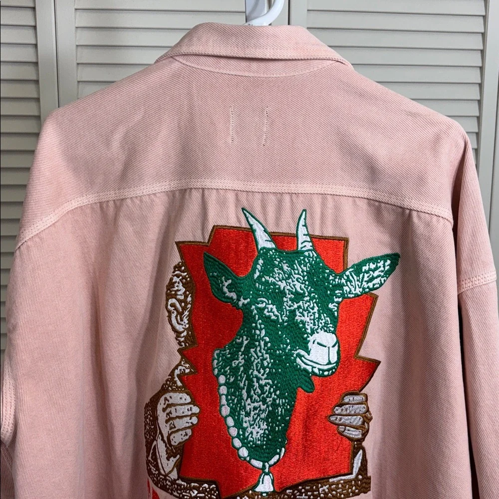 Brain Dead Denim Goat Swing Jacket in Pink XS
